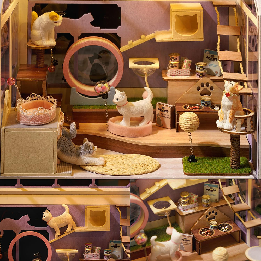 TuKIIE LED-lit dollhouse adds warm night ambience for cozy rooms