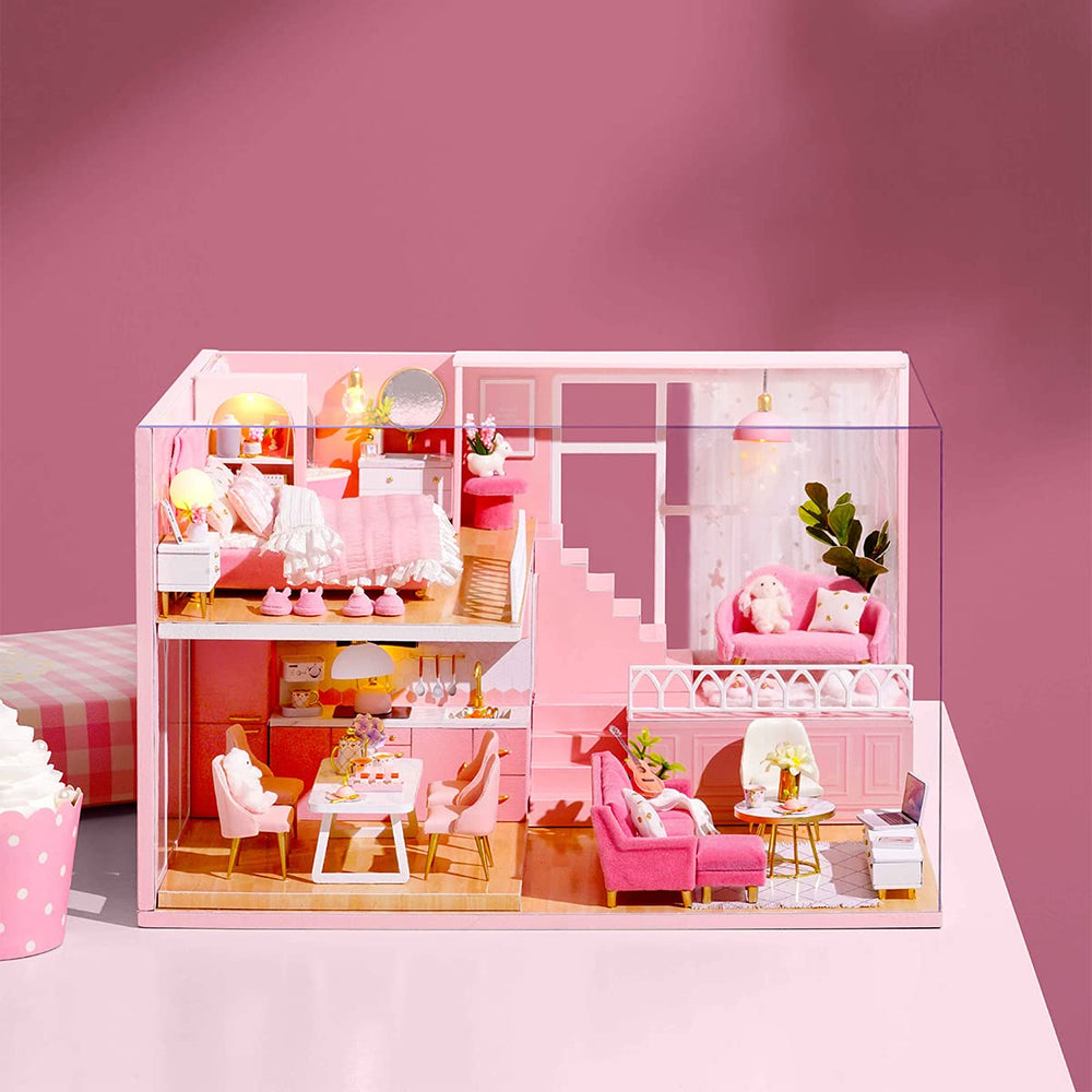 TuKIIE completed dollhouse on display serves as a warm decor piece.