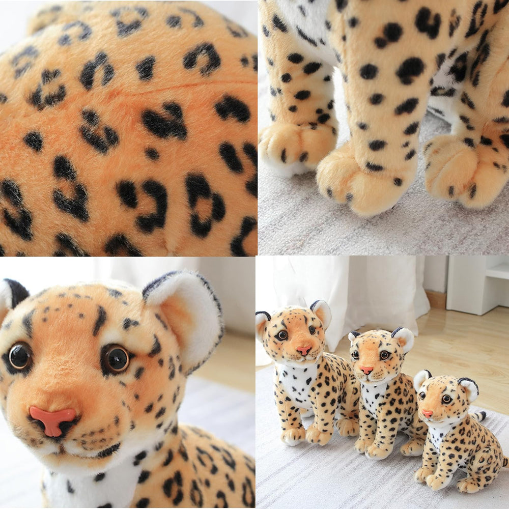 TUKVESZE brown cheetah plush on sofa adds cozy decorative charm