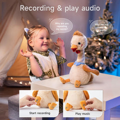 TUMAMA Kids dancing chicken toy repeats words with playful voice for practice