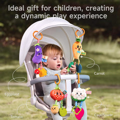TUMAMA KIDS tomato teether toy soothes gums while encouraging grasping.