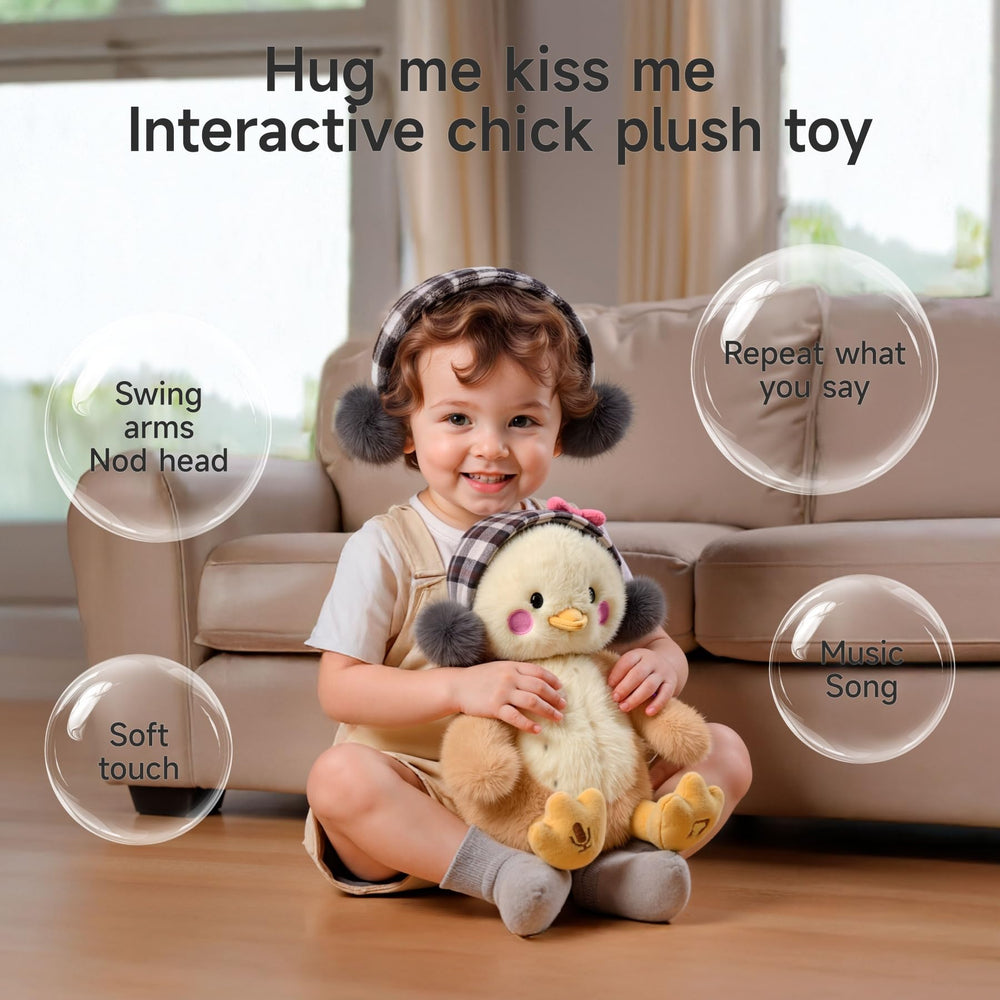 Tumama Kids recording chick demonstrates voice-copying feature for learning.
