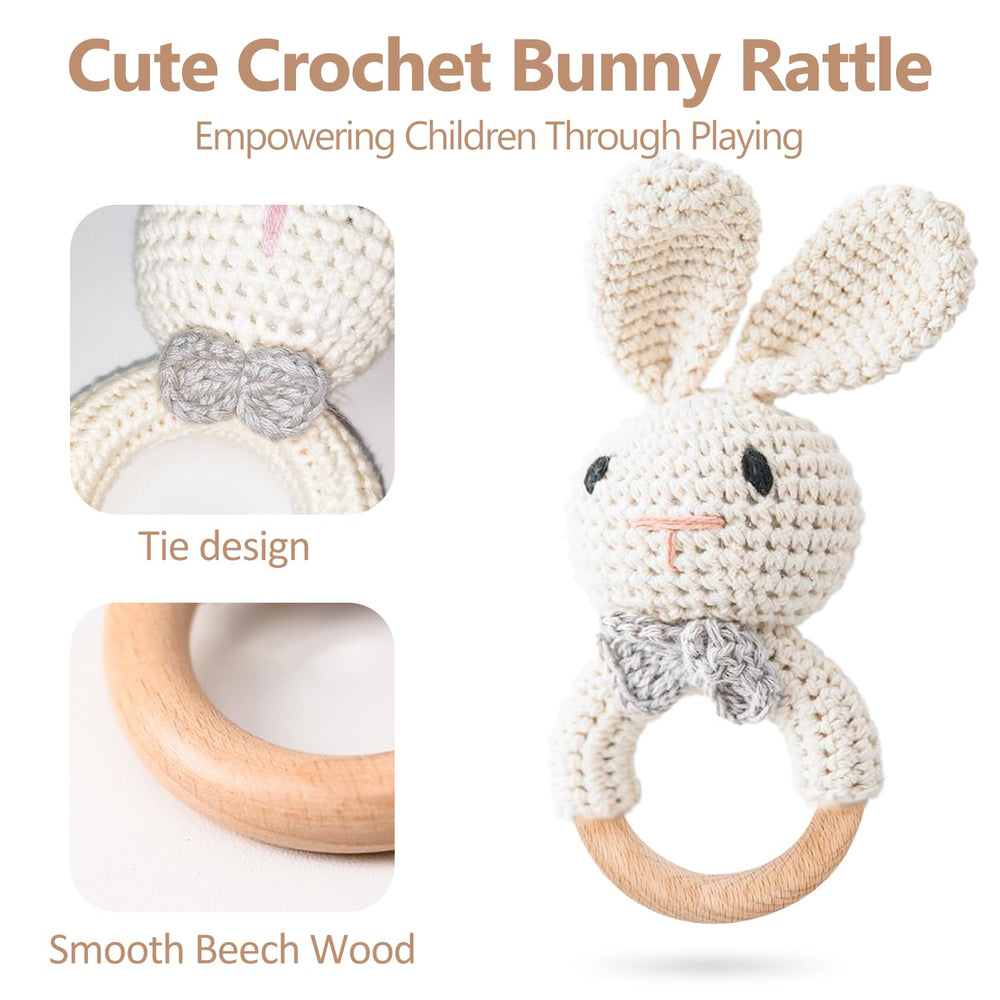 TUOWITA gift-ready rattle suits baby announcements or gifts.