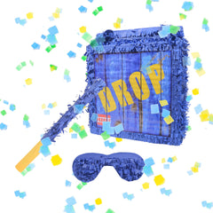 Tuoyi Drop Box Piñatas Boombox blindfold, encourages safe, supervised fun.