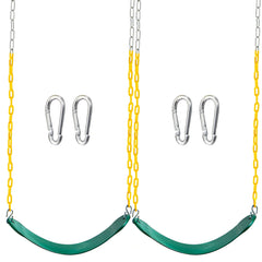 TURFEE 2-pack green swing seat with 66-inch chain for sturdy backyard play