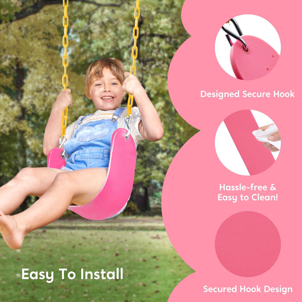 TURFEE 27x5.5 inch swing board provides stable seating