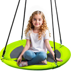 TURFEE 40-inch saucer swing on a tree for backyard fun