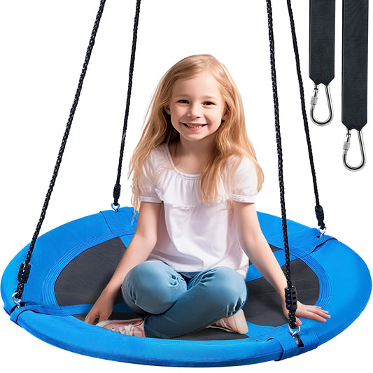 TURFEE 40-inch saucer swing blue seat for backyard fun and quick setup
