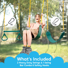 Turfee ring-trapeze-bar for versatile playground movements.