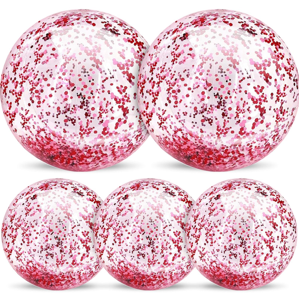 TURNMEON glitter beach ball, 24-inch, ideal for vibrant poolside fun.