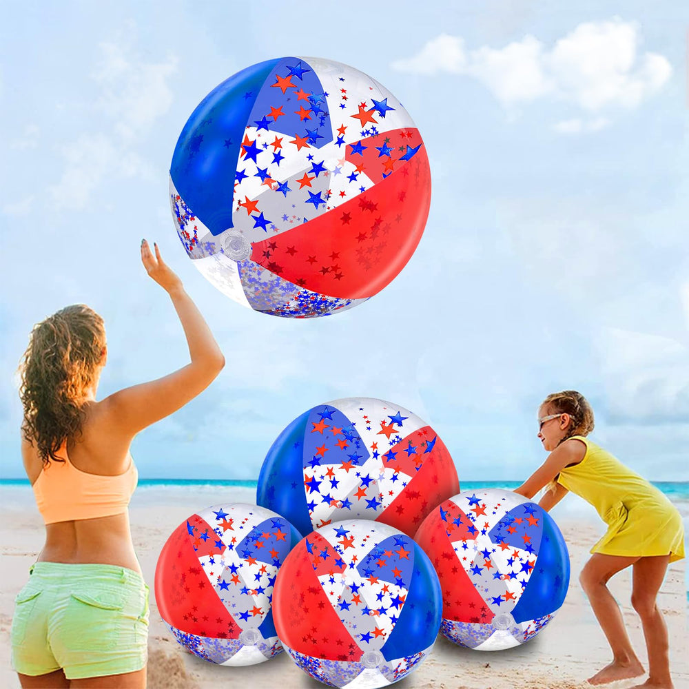 TURNMEON patriotic sequin ball 24inch in pool play, ideal for parties.