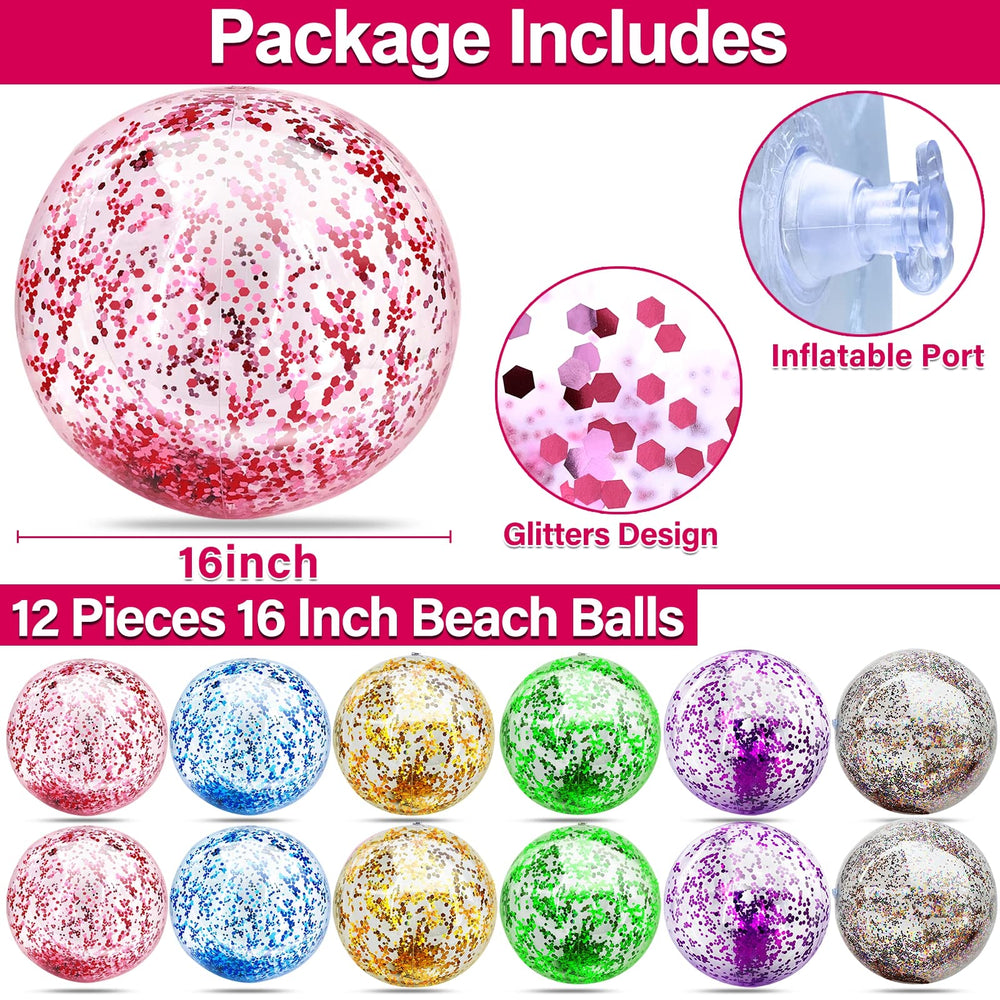 TURNMEON deflatable glitter beach ball easy to store after use.