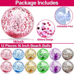 TURNMEON deflatable glitter beach ball easy to store after use.