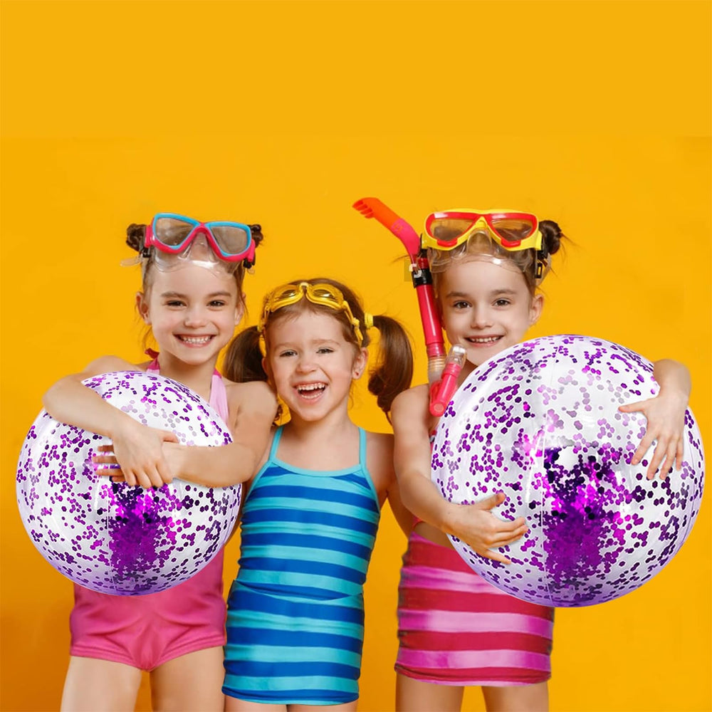 TURNMEON 16-inch sequins beach ball easy to carry and inflate for on-the-go use