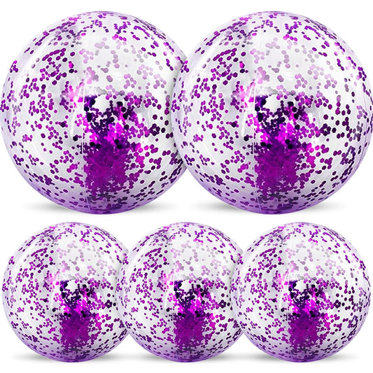 TURNMEON 24-inch sequins beach ball shimmering in sunlight for vibrant poolside fun
