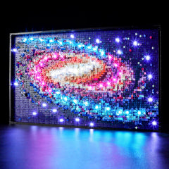 Tusedna LED light for LEGO 31212 Milky Way, front-lit display with vibrant night-sky glow.