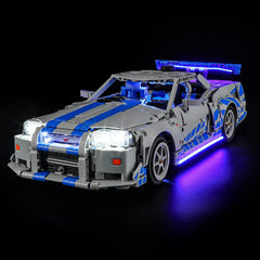 Tusedna LED light kit for LEGO 42210 front view with bright headlights for display