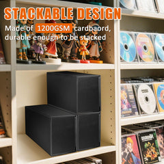 Tutata stackable-design saves space and helps organize multiple card sets.