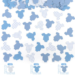 Tutotu blue gingham confetti for stylish baby shower decorations