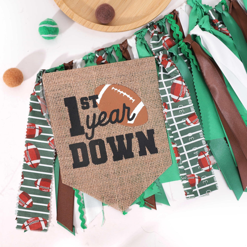 TUTOTU football banner provides reusable decor for milestones