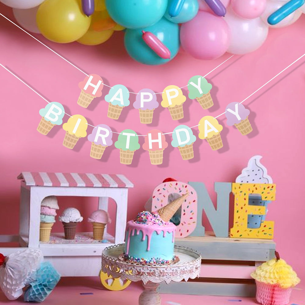 TUTOTU ice cream banner photo-props vibe supports cute birthday portraits.