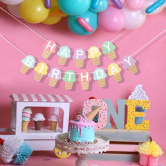 TUTOTU ice cream banner photo-props vibe supports cute birthday portraits.