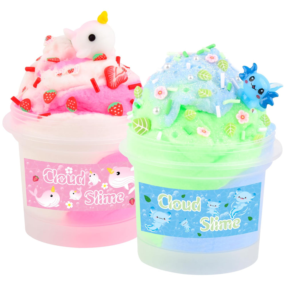 Tuupowana Dreamy Axolotl Slime Pack with vibrant colors for playful sensory fun.