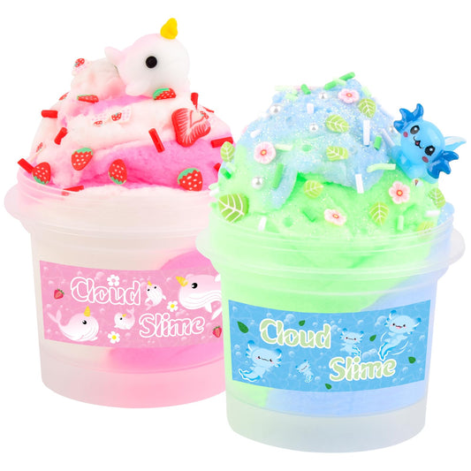 Tuupowana Dreamy Axolotl Slime Pack with vibrant colors for playful sensory fun.