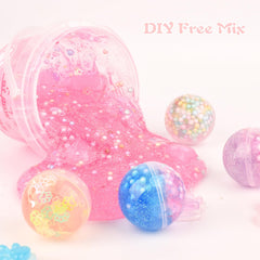 Bubble crackle impression adds a satisfying sound during gentle stretching with Tuupowana slime.