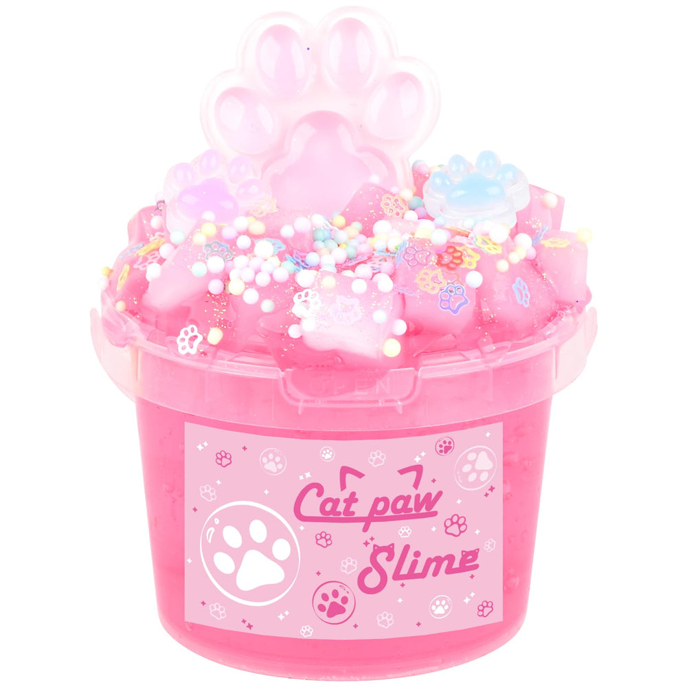 Tuupowana Pink Jelly Crystal Slime jar 300ml in pink, ideal for soft tactile play.