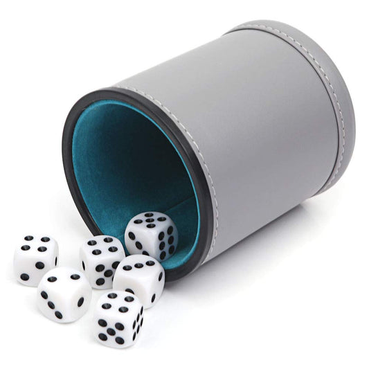 TUZAMA dice cup interior with turquoise velvet lining for premium feel.