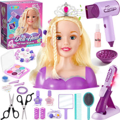 TUZT doll head styling set for creative salon play