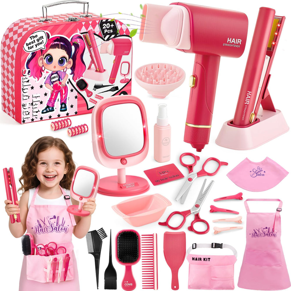 TUZT Hair Salon toy set with carry case organizes all pieces for easy travel.