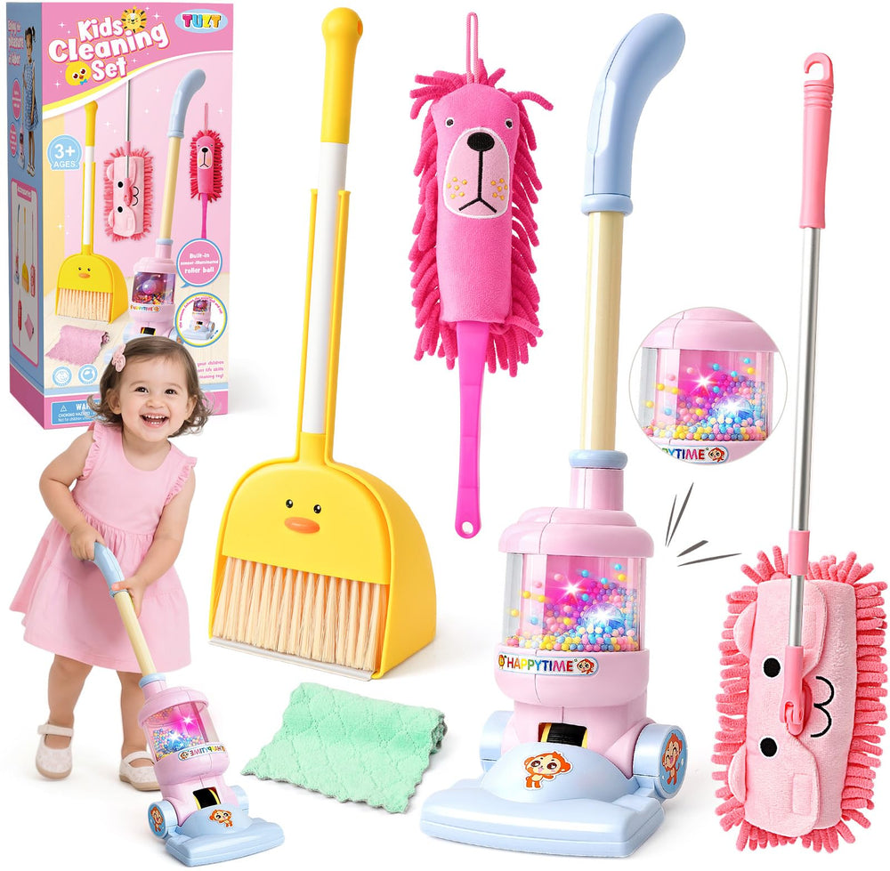 TUZT kids cleaning toys vacuum with lights and beads for imaginative play