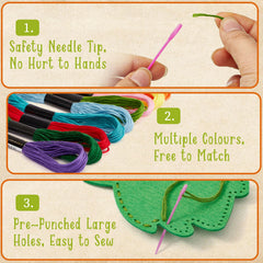 TUZT Monster Sewing Kit safe tools with blunt needles for kids.