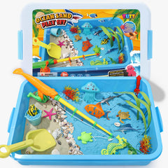 TUZT Magnetic fishing rod included for engaging pretend fishing and motor practice