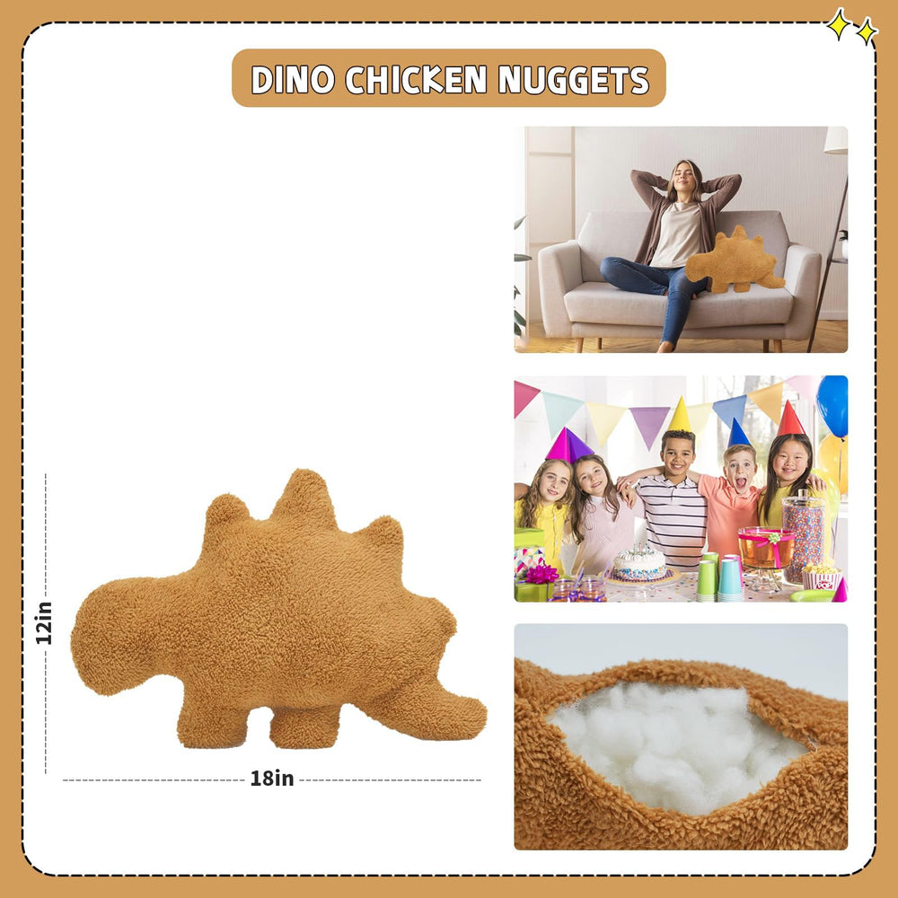TVVPGG Dino Nugget Pillow shown on sofa for playful decor.