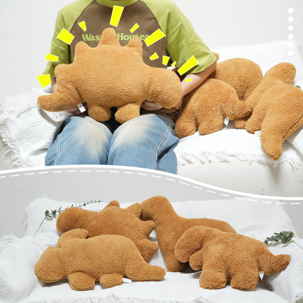 Vacuum-packed TVVPGG Dino Nugget Pillow regains shape after opening.