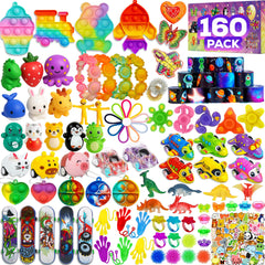 TwCare 160-pcs fidget toys pack showing diverse items for party favors and classroom prizes