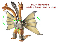 TwCare Ghidorah movable joints pose enables dynamic action shots.