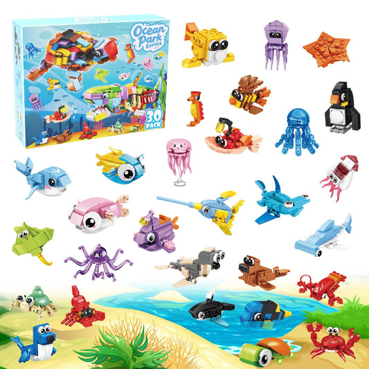 TWERF Ocean Party Favors giant shark model for undersea party activity.