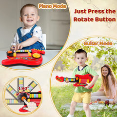 TWFRIC kids guitar with crystal light responds to touch for interactive fun