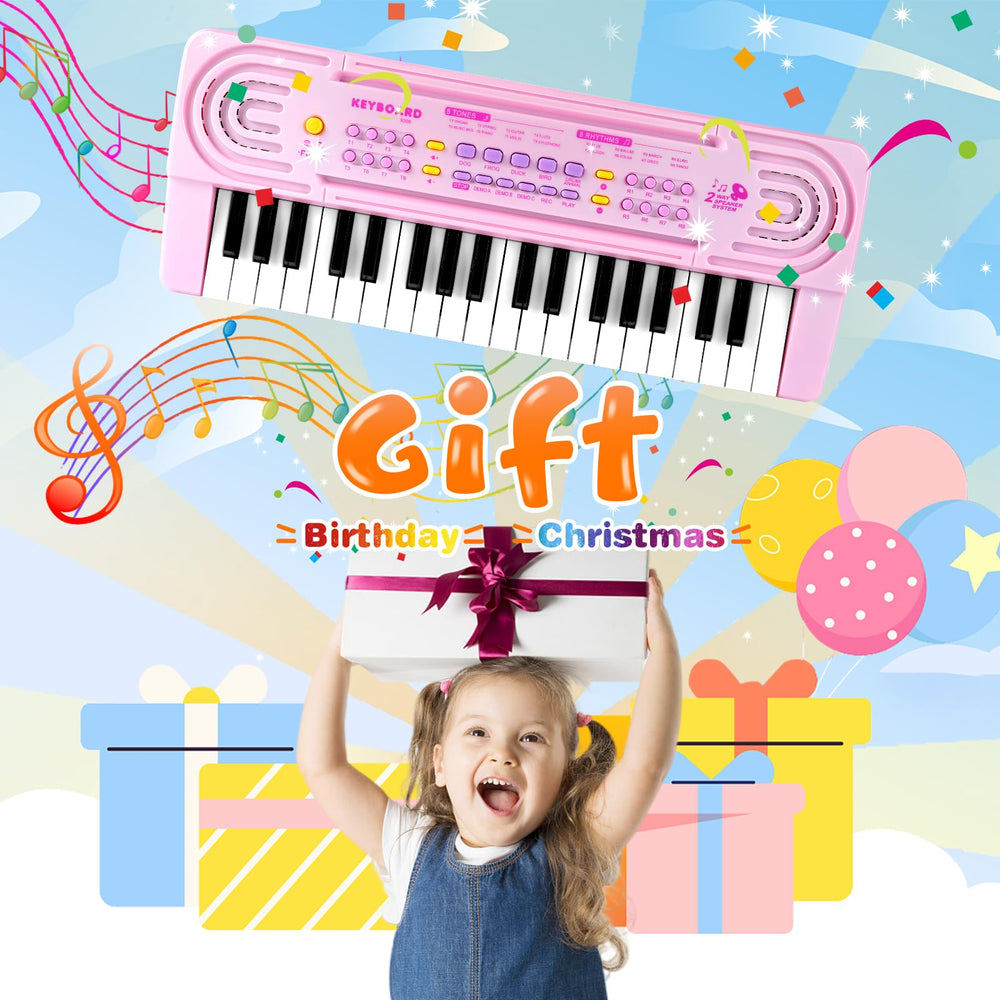 TWFRIC portable pink piano with compact design for travel and practice.