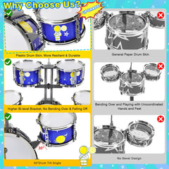 TWFRIC toddler drum set snare-drum view supports fine motor skill development.