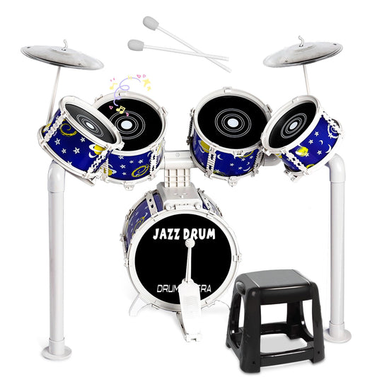 TWFRIC toy drum set bass drum on stable stand for beginner rhythm practice