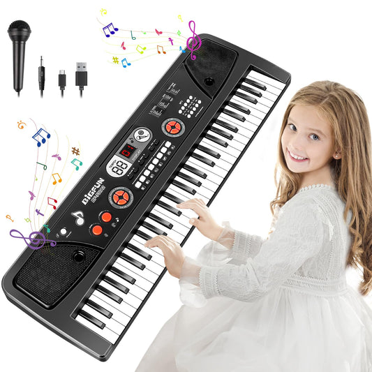TWFRIC Upgrade Keyboard front view, compact beginner piano for kids