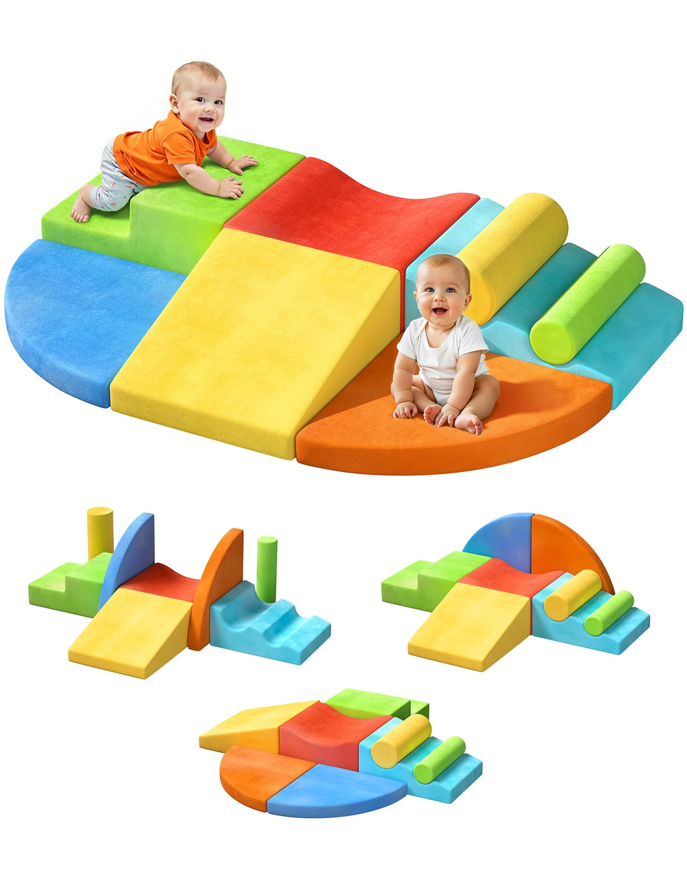 Twinkoo extra-large foam blocks stacked safely to boost toddler balance and coordination.
