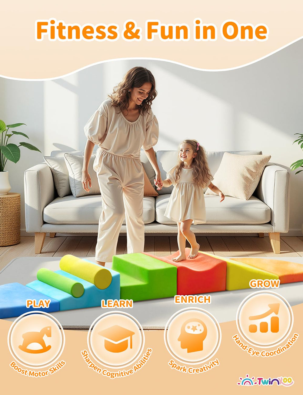 Twinkoo three-sided opening facilitates easy setup and block insertion.