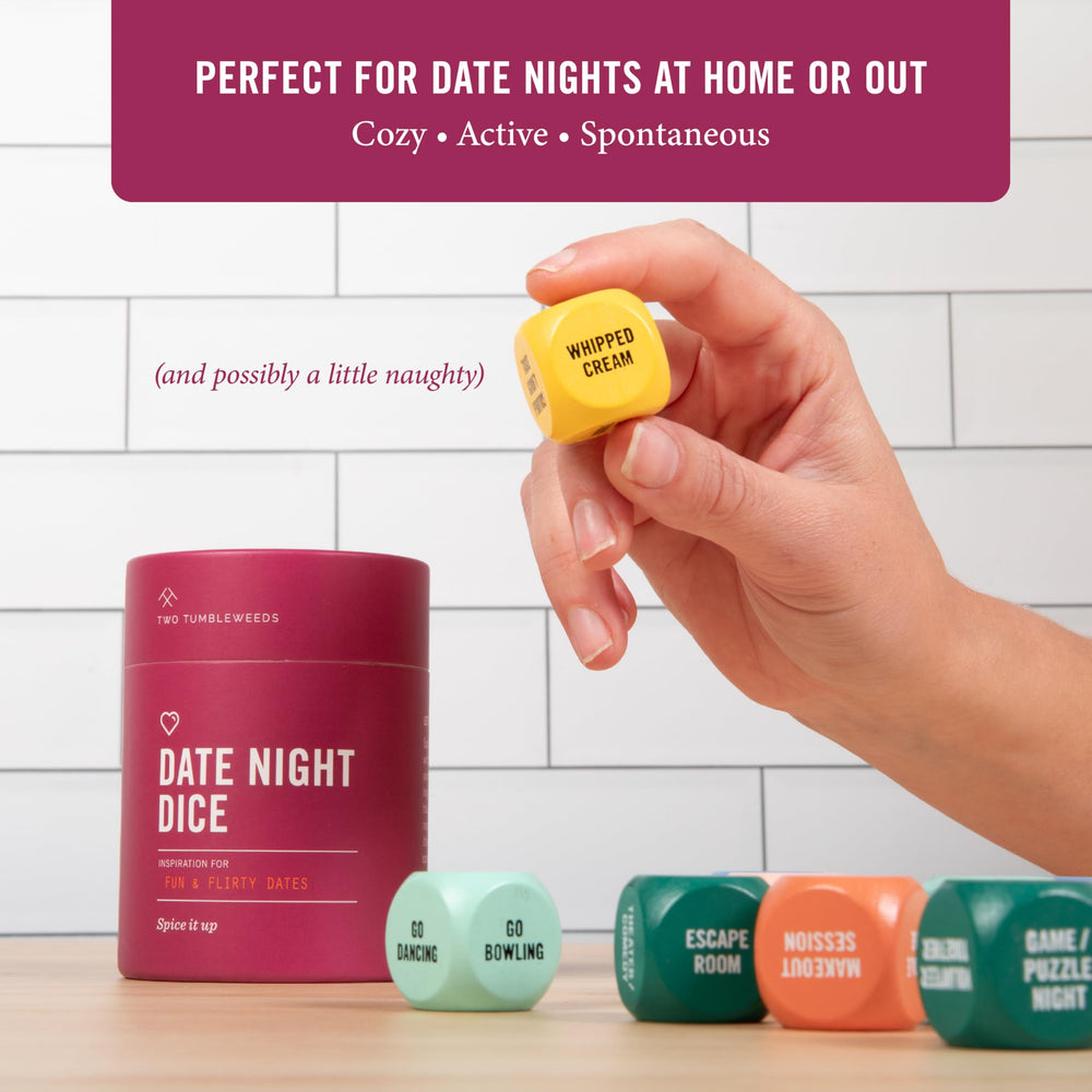 Two Tumbleweeds Date Night Dice gift box signals a thoughtful romantic surprise