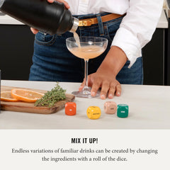 Two Tumbleweeds Mixology Dice citrus-face enhances brightness in recipes.